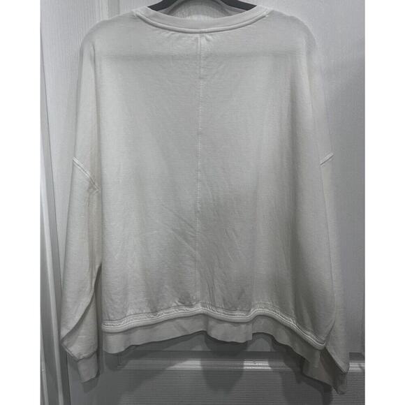 Athleta Sundown Crewneck Sweatshirt Cream Lightweight Plus Sz 1X Athleisure - Picture 3 of 9